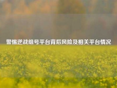 警惕逆战组号平台背后风险及相关平台情况