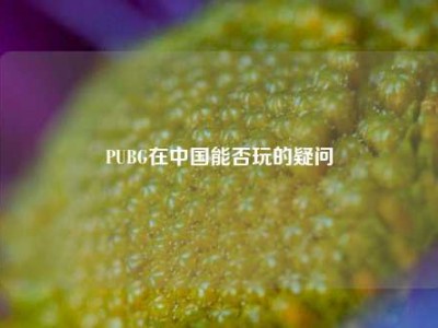 PUBG在中国能否玩的疑问
