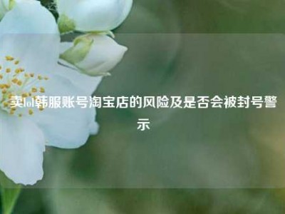 卖lol韩服账号淘宝店的风险及是否会被封号警示