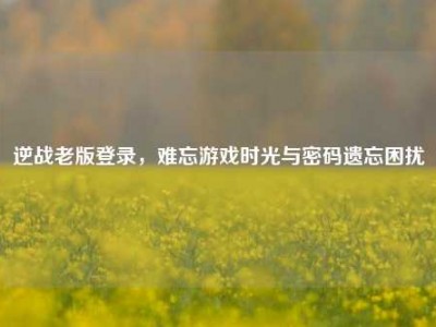 逆战老版登录，难忘游戏时光与密码遗忘困扰