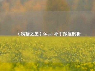〈螃蟹之王〉Steam 补丁深度剖析