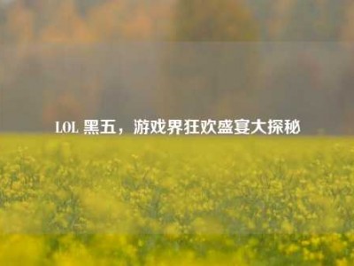 LOL 黑五，游戏界狂欢盛宴大探秘