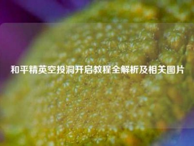 和平精英空投洞开启教程全解析及相关图片