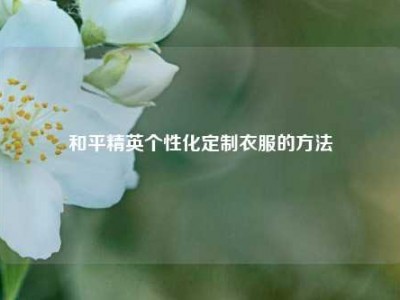 和平精英个性化定制衣服的方法