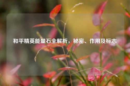 和平精英能量石全解析，秘密、作用及标志