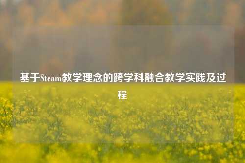 基于Steam教学理念的跨学科融合教学实践及过程