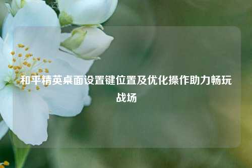 和平精英桌面设置键位置及优化操作助力畅玩战场