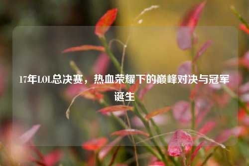 17年LOL总决赛，热血荣耀下的巅峰对决与冠军诞生